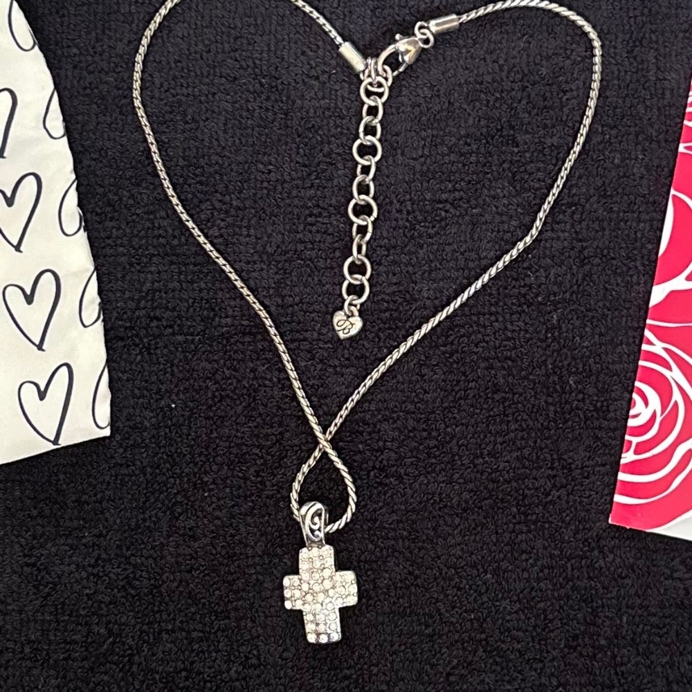 Brighton reversible stone cross necklace